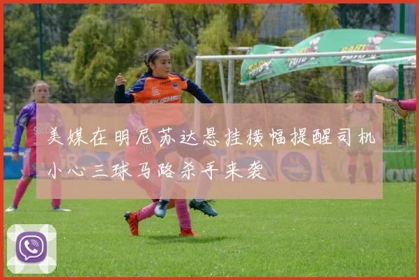 美媒在明尼苏达悬挂横幅提醒司机小心三球马路杀手来袭